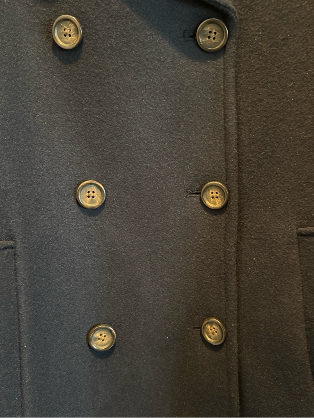 Old Navy Women's Double-Breasted Dark Navy Peacoat - Picture 2 of 4